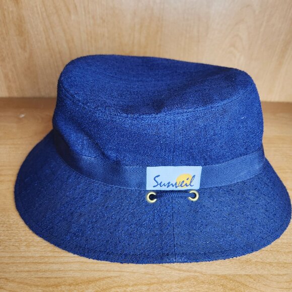 Sunveil, navy Softimo bucket Hat with draw string UV protection sz small - Picture 2 of 5